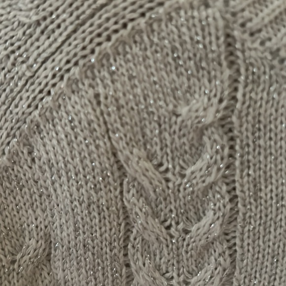BNWT Athleta grey/sparkle holiday cable knit sweater - Picture 3 of 5